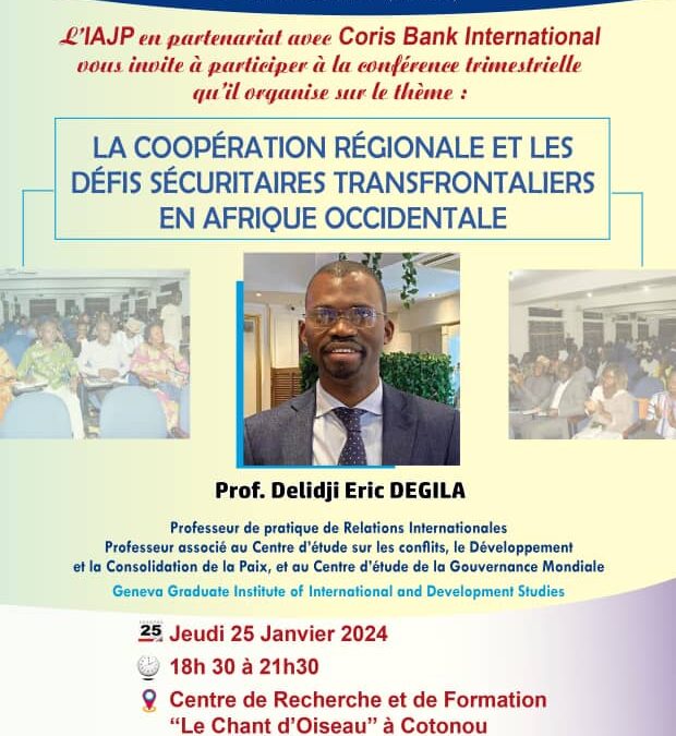 Première conférence de l’année 2024 de l'IAJP :  Les citoyens invités  à prendre part à ce rendez-vous