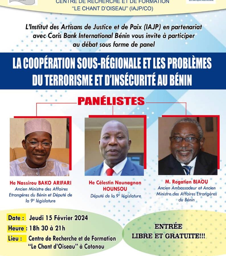 Territoire, insécurité: l' IAJP organise un débat le 15 février
