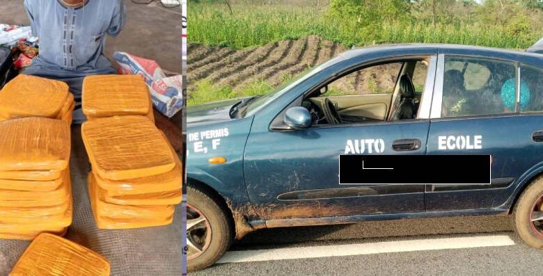 Bénin : 43 plaquettes de stupéfiants saisies à Béssè à bord d’une voiture d’auto-école