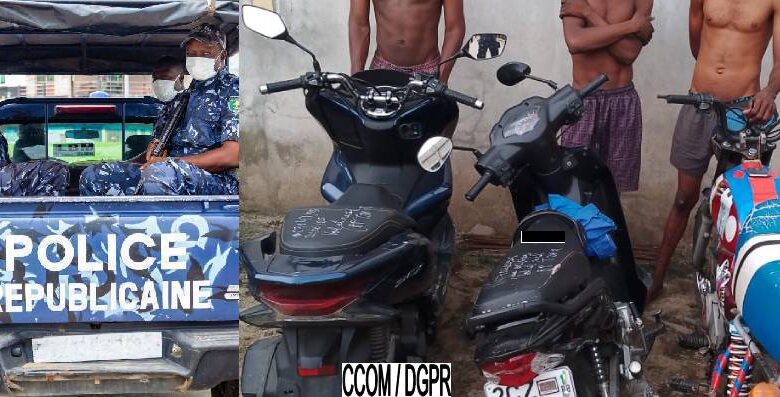 Bénin : Le commissariat de Godomey interpelle trois individus pour vol de motos