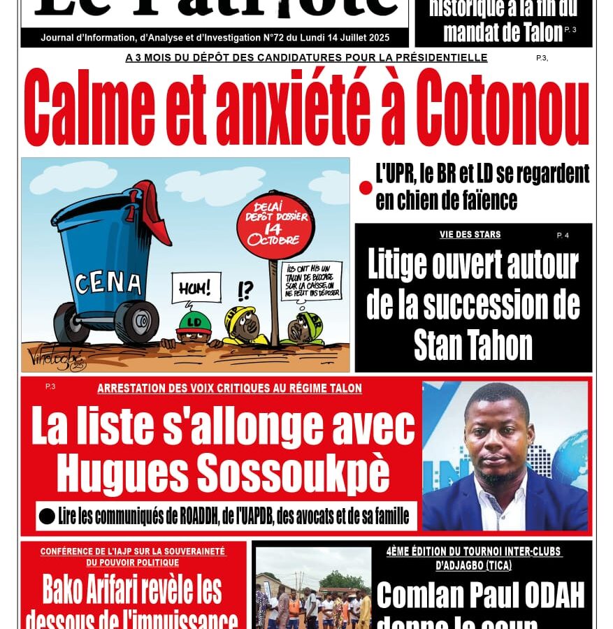 La UNE du 14 juillet 2025