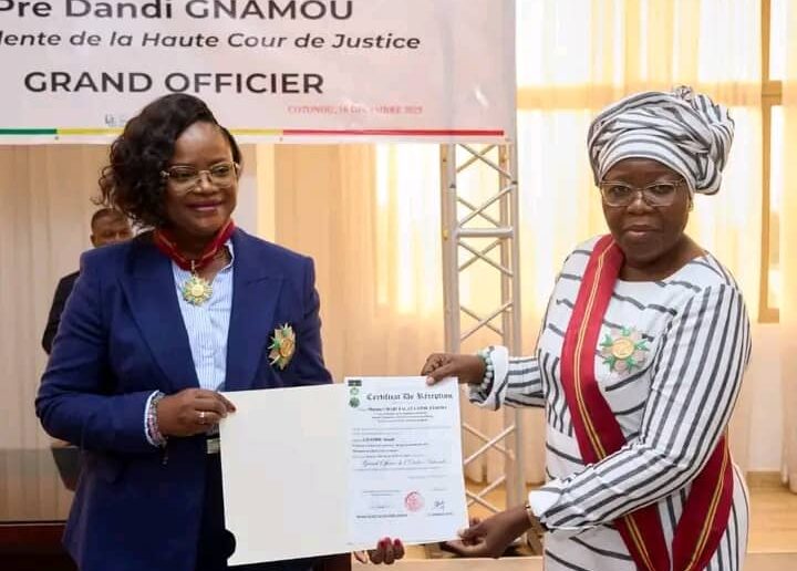 Bénin : Dandi Gnamou distinguée au rang de Grand officier de l’Ordre national